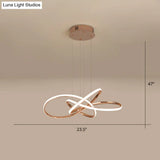 Elegant Led Hanging Pendant Lamp With Acrylic Shade - Twisting Chandelier Design