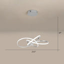Elegant Led Hanging Pendant Lamp With Acrylic Shade - Twisting Chandelier Design Chrome