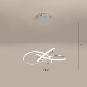 Elegant Led Hanging Pendant Lamp With Acrylic Shade - Twisting Chandelier Design Chrome
