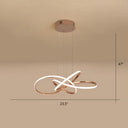 Elegant Led Hanging Pendant Lamp With Acrylic Shade - Twisting Chandelier Design Gold