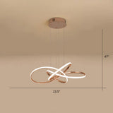 Elegant Led Hanging Pendant Lamp With Acrylic Shade - Twisting Chandelier Design Gold