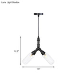 Elisa - Vintage Water Pipe Chandelier Pendant Light 2/3/4-Light Iron Led Hanging Ceiling Lamp In
