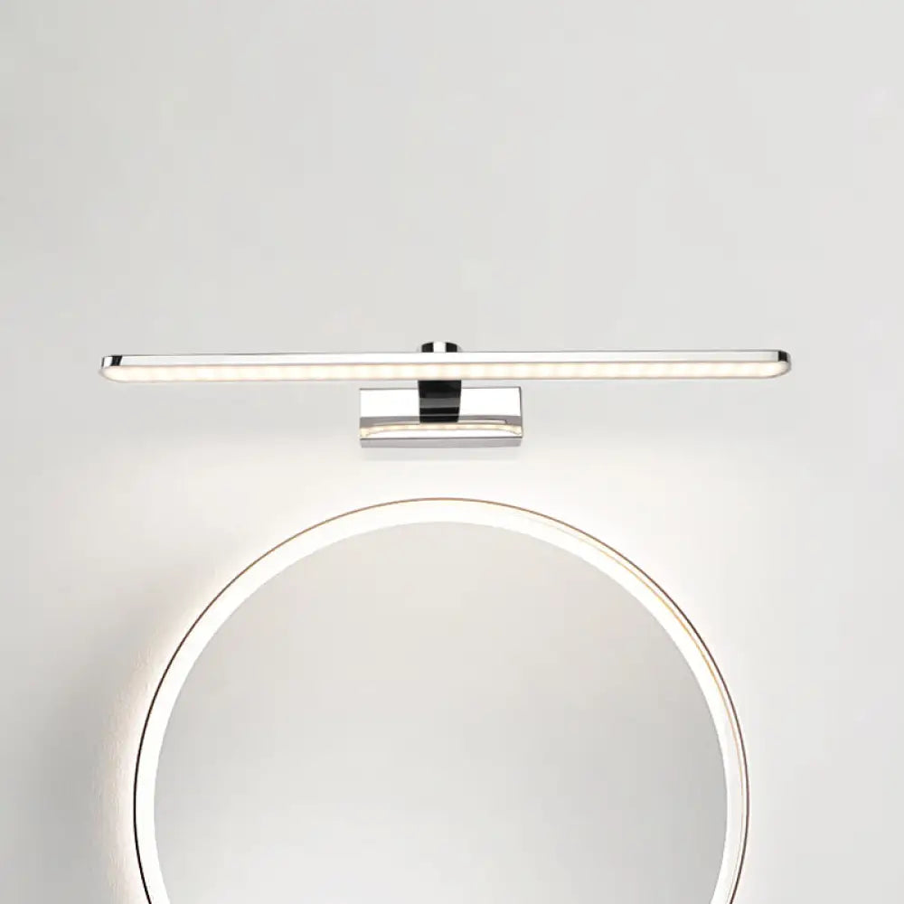Elongated Acrylic Vanity Lighting 16/17/23 Led Wall Light Sconce For Bathroom White Finish