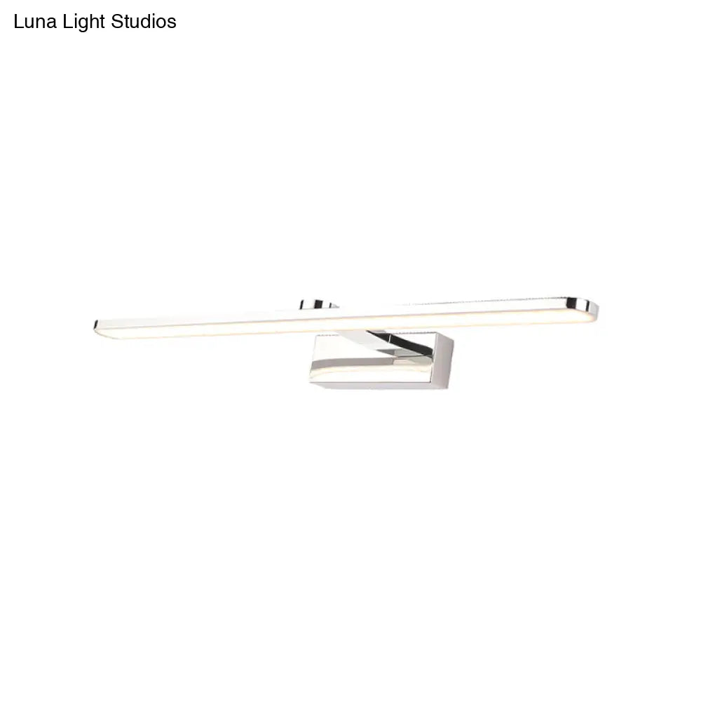 Elongated Acrylic Vanity Lighting 16/17/23 Led Wall Light Sconce For Bathroom White Finish