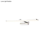Elongated Acrylic Vanity Lighting 16/17/23 Led Wall Light Sconce For Bathroom White Finish