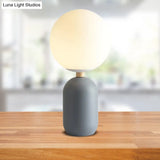 Estelle - White Global Glass Night Table Lamp Nordic 1-Bulb Grey/White/Pink Reading Book Light With