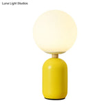 Estelle - White Global Glass Night Table Lamp Nordic 1-Bulb Grey/White/Pink Reading Book Light With