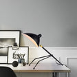 Eva - Black Bowl Reading Light Cartoon 1-Head Metal Nightstand Lamp With Tripod And Adjustable Shade