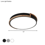Eye - Caring Slim Drum Led Ceiling Light For Bedroom - Choice Of 3 Sizes In Black Grey Or White