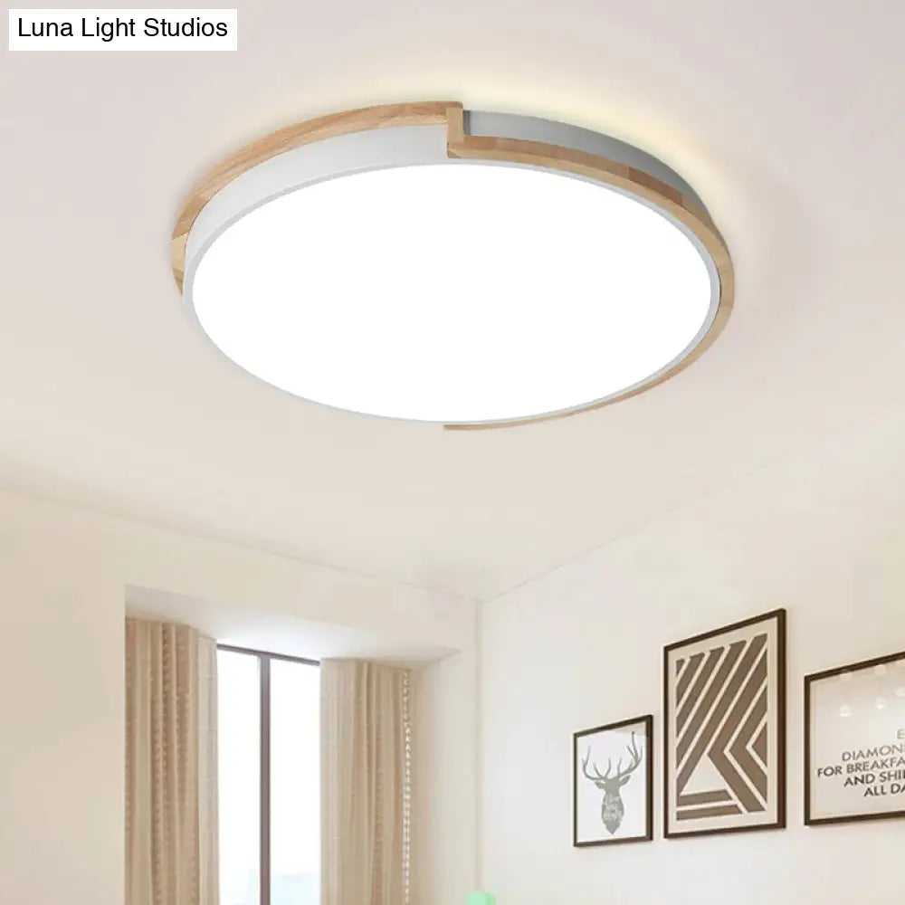 Eye-Caring Slim Drum Led Ceiling Light For Bedroom - Choice Of 3 Sizes In Black Grey Or White / 13