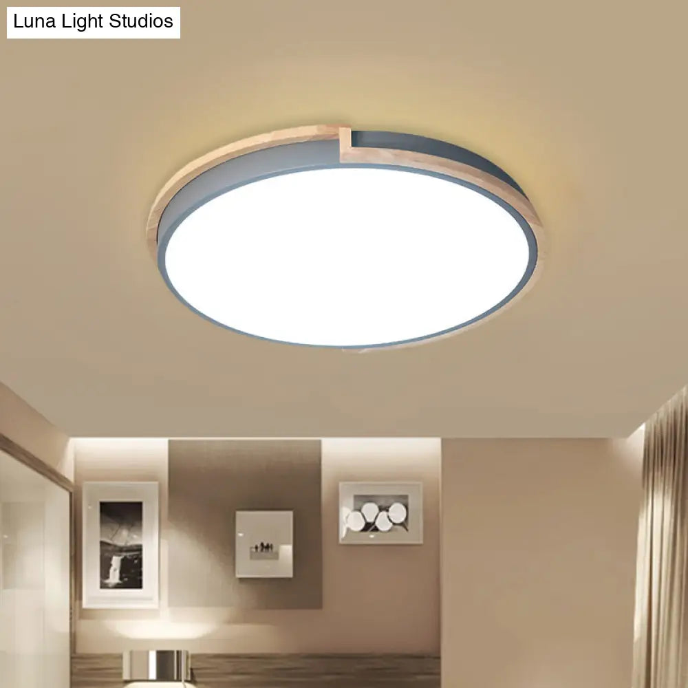 Eye - Caring Slim Drum Led Ceiling Light For Bedroom - Choice Of 3 Sizes In Black Grey Or White