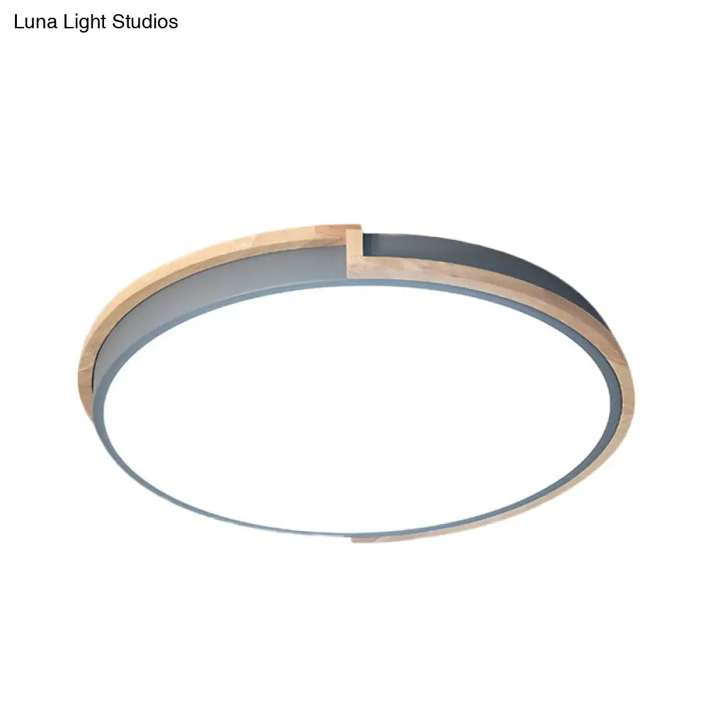 Eye - Caring Slim Drum Led Ceiling Light For Bedroom - Choice Of 3 Sizes In Black Grey Or White