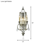 Faceted Crystal Silver Wall Sconce Candelabra For Living Rooms 1/3-Head Fixture