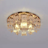 Faceted Crystal Starfish Led Semi Flush Light For Hallways With Warm/White In Rose Gold