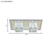 Faceted Glass Led Ceiling Flush Light Fixture - Modern Nordic Cubic Design For Living Room
