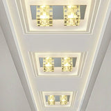 Faceted Glass Led Ceiling Flush Light Fixture - Modern Nordic Cubic Design For Living Room Clear