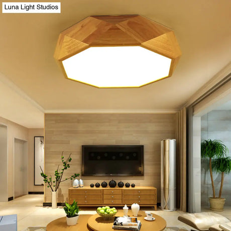 Faceted Octagonal Led Ceiling Light - Nordic Design For Living Room