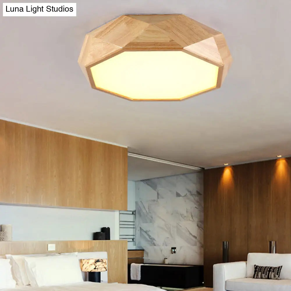 Faceted Octagonal Led Ceiling Light - Nordic Design For Living Room