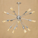 Farmhouse 18/21-Light Iron Chandelier: Copper/Gold Sputnik Ceiling Fixture For Dining Room 18 /