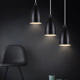 Farmhouse Aluminum Dome Pendant Lamp - Black Etched 6.5’/9’/12’ Wide 1-Light Down Lighting