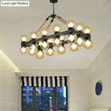 Farmhouse Black Pendant Light With 24 Cognac Glass Hanging Island Lights For Dining Room