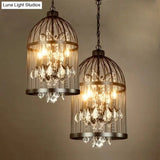 Farmhouse Crystal Pendant Light For Restaurant Ceiling Chandelier