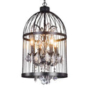 Farmhouse Crystal Pendant Light For Restaurant Ceiling Chandelier 4 / Black