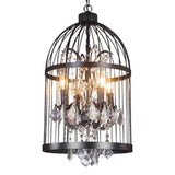 Farmhouse Crystal Pendant Light For Restaurant Ceiling Chandelier 4 / Black