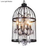 Farmhouse Crystal Pendant Light For Restaurant Ceiling Chandelier