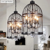 Farmhouse Crystal Pendant Light For Restaurant Ceiling Chandelier
