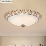 Farmhouse Dome Flush Light Fixture - Cream Glass Led Mount Ceiling Lamp In Gold (14’/16’/20’)