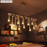 Farmhouse Exposed Bulb Pendant Light With Wood Hemp Rope - Ideal For Restaurants