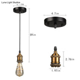 Farmhouse Metal Ceiling Pendant Light In Black - Open Bulb Hallway Hanging Lamp