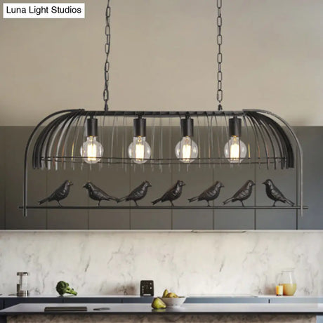 Farmhouse Metal Hanging Birdcage Pendant Light For Dining Room Ceiling And Island