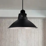 Farmhouse Metallic 1 Light Black Suspension Dining Table Pendant - 14/16 W Bowl Ceiling