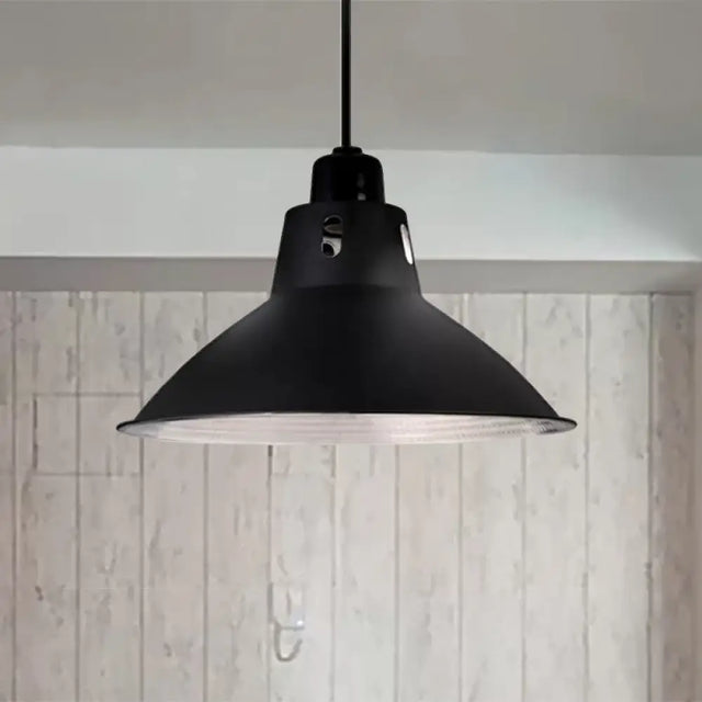 Farmhouse Metallic 1 Light Black Suspension Dining Table Pendant - 14/16 W Bowl Ceiling