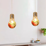 Farmhouse Pendant Lamp - Clear Glass Bulb Shape With 1 Light And Flower Ceiling Suspension 6/8/11