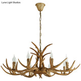 Farmhouse Resin Chandelier Pendant Light With Bare Tree Branch Design Perfect For Restaurants