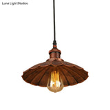Farmhouse Scalloped Iron Pendant Light With 1 Hanging Ceiling - Indoor Lighting