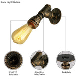 Farmhouse Style Bronze Iron Mini Wall Mount Light With Water Pipe