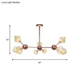 Farmhouse Style Diamond Chandelier: Amber/Clear Glass Multiple Light Options 13’/27.5’/34’ Wide