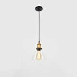 Farmhouse Style Glass Pendant Light With Geometric Shade For Dining Room Ceiling Clear / B