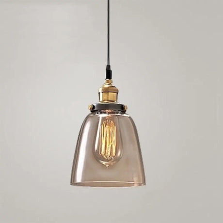 Farmhouse Style Glass Pendant Light With Geometric Shade For Dining Room Ceiling Tan / A