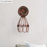 Farmhouse Style Wrought Iron Wall Sconce With Rotatable Lamp 1 Bulb Black/Bronze