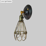 Farmhouse Style Wrought Iron Wall Sconce With Rotatable Lamp 1 Bulb Black/Bronze