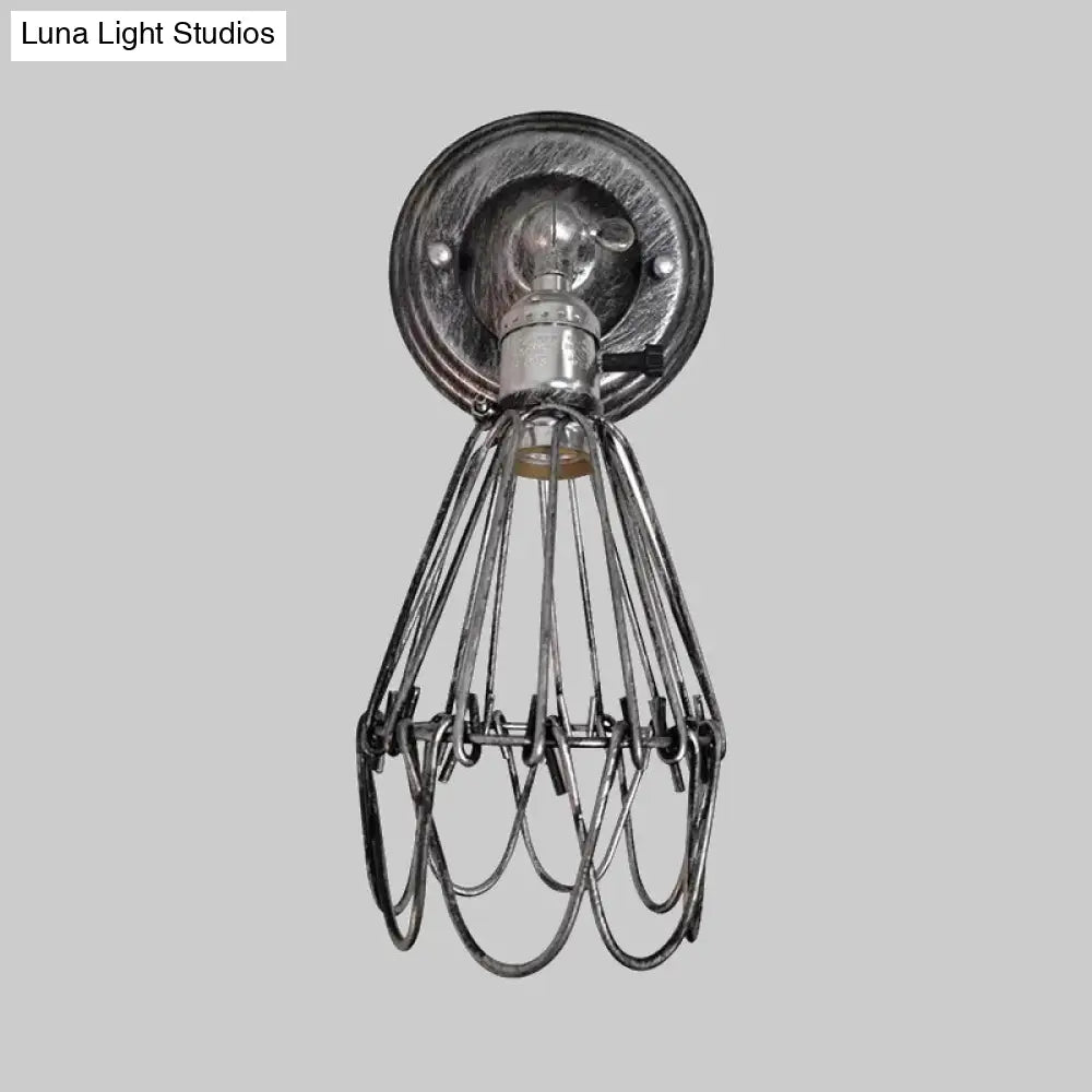 Farmhouse Style Wrought Iron Wall Sconce With Rotatable Lamp 1 Bulb Black/Bronze