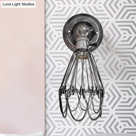 Farmhouse Style Wrought Iron Wall Sconce With Rotatable Lamp 1 Bulb Black/Bronze