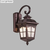 Farmhouse Water Glass Coffee Sconce Wall Lamp With Swirl Arm - 1 Light