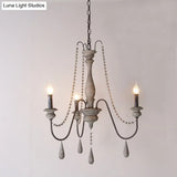 Farmhouse Wood Chandelier: Swooping Arms Candelabra Design Ceiling Light