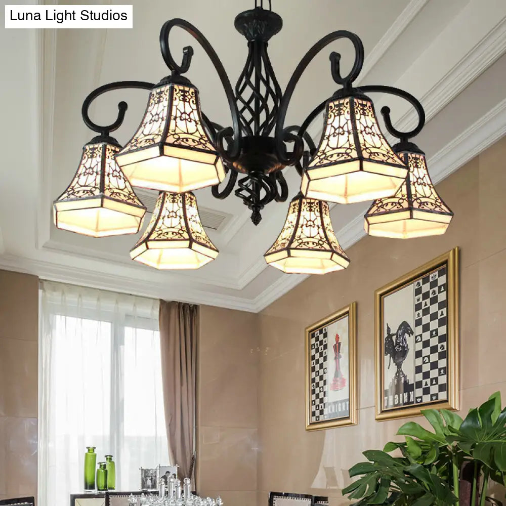Fence Design Bell Chandelier: Lodge Style Multi Light For Indoor Living Rooms